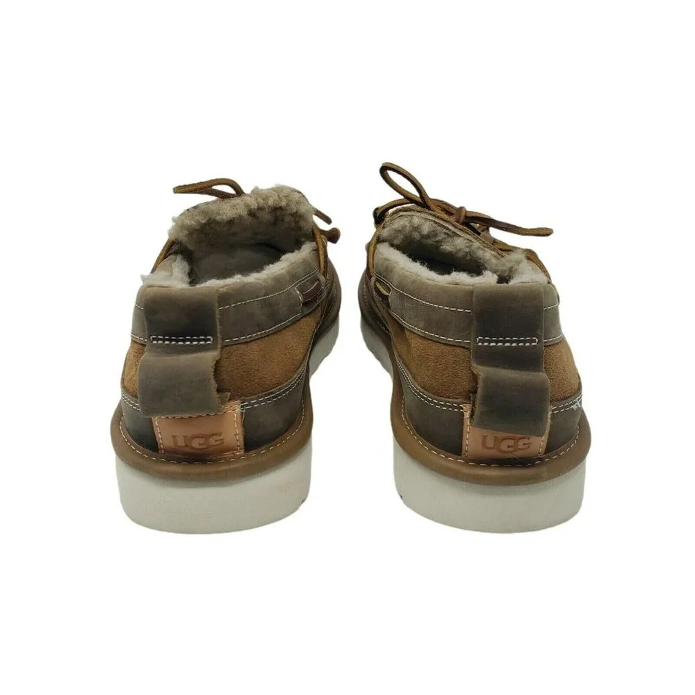 UGG DEX‎ Chestnut Brown Tan Leather Loafer Sheep Wool Lining Sizes 7 & 8 NEW